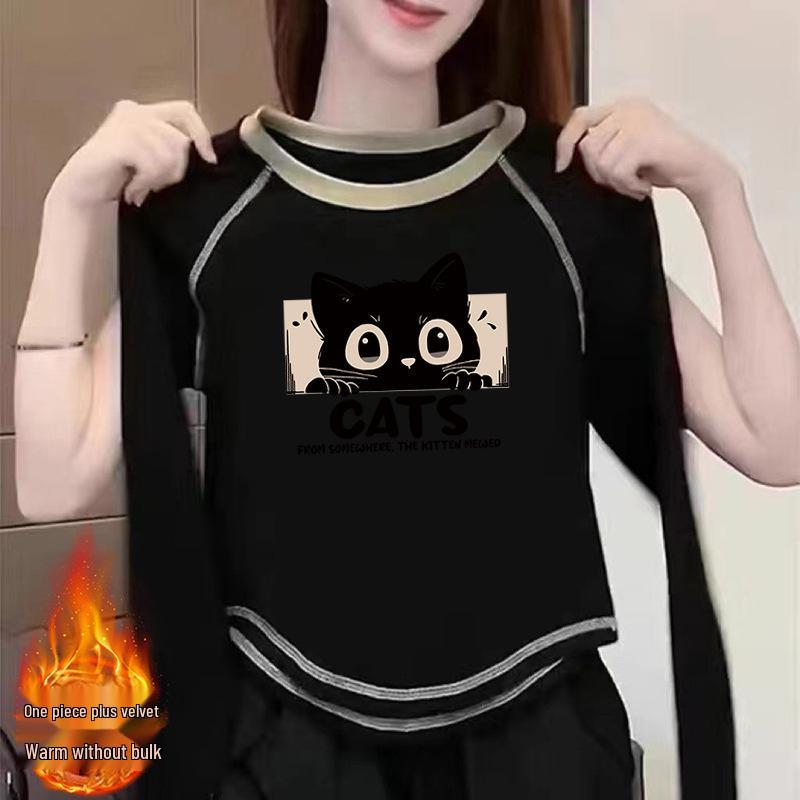 

Women s 2024 New Autumn/Winter Velvet Long-Sleeve Double-Sided T-Shirt - Chic, Versatile & Stylish. M (Suggest 100-115 jin)