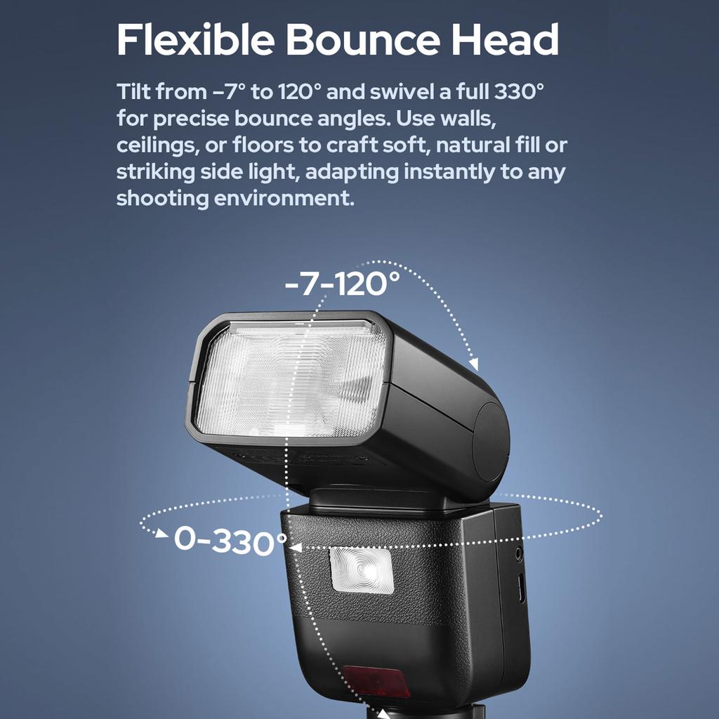 GODOX V480 Kamera Blits 2.0 Tommers Berøringsskjerm 2 Kontroll Innebygd 2.4G Trådløst X-system Full Effekt Blits LED