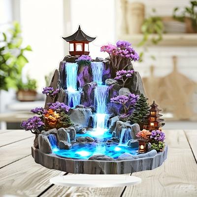 Desktop Rockery, Flowing Water Fountain, Decorative Piece, Living Room, Feng Shui, Circular Loop, Horizontal Plane, Decorative Item