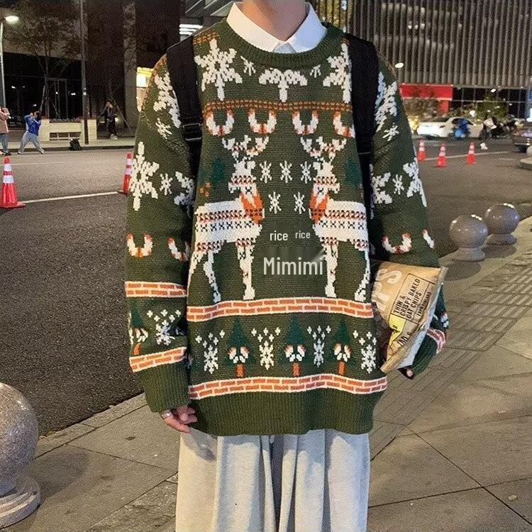 Men's Vintage Fair Isle Christmas Sweater - Thick, Cozy Japanese Retro Style