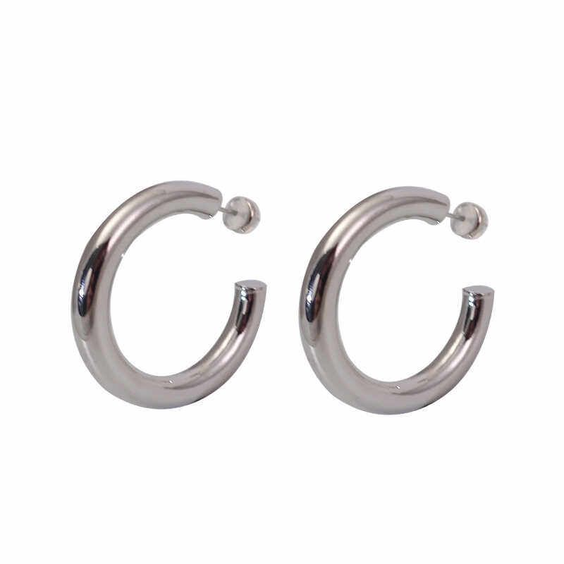 Silver Metal Hoop Earrings 2026 New Popular Style High-End Earrings Light Luxury Unisex Simple European and American Style Earrings