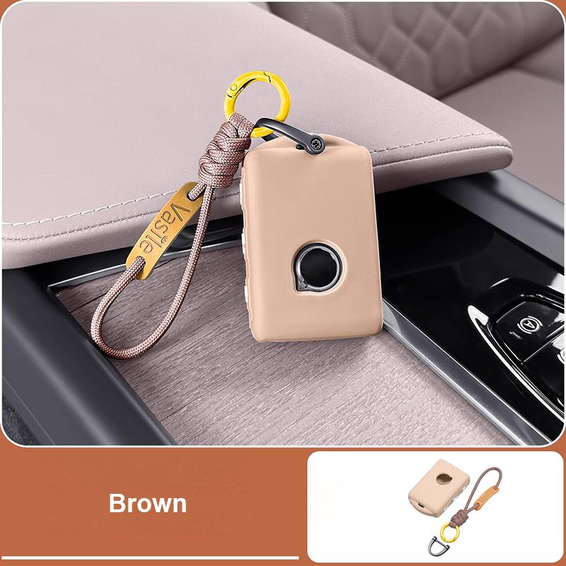 

Silicon Car Key Case Cover Shell Protector Keychain for Volvo XC60 S60 V60 XC90 S90 V90 Holder Accessories коричневый