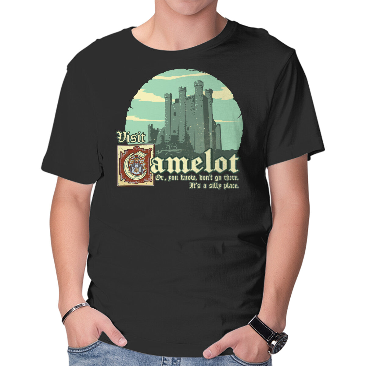 Unisex Crew Neck T-Shirt Silly Place Graphic Short Sleeve Casual Tee S