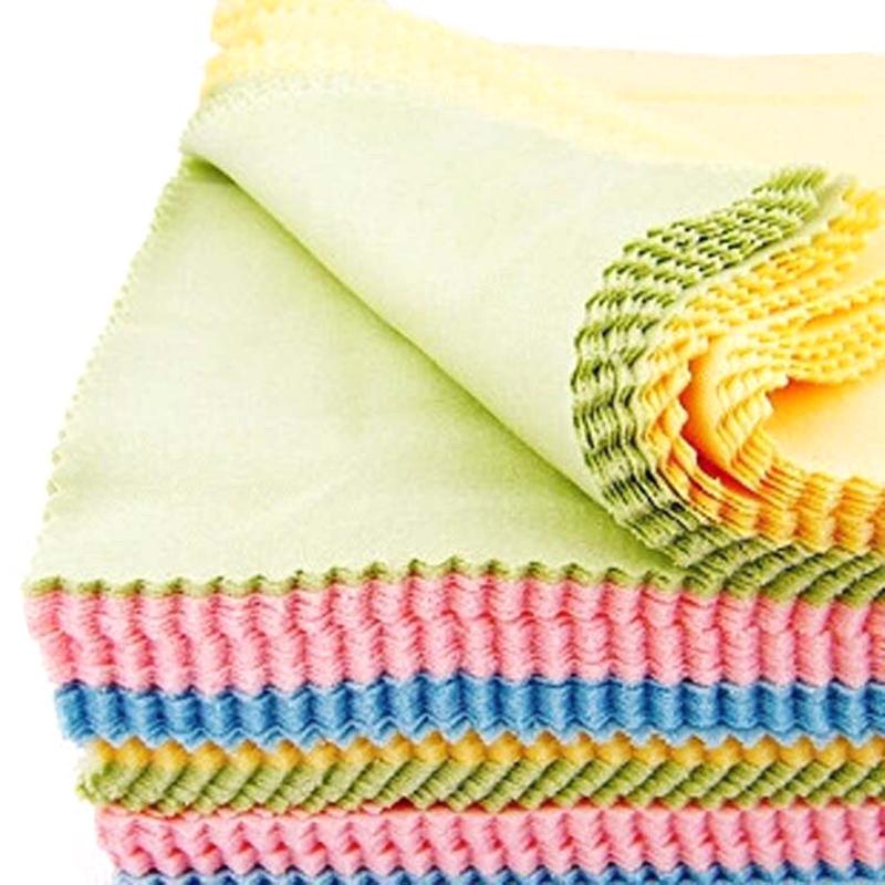 10Pcs Random 130Mm*130Mm Portable Solid Color Microfiber Glasses Cleaning Cloth For Lens Phone Screen Cleaning Wipes Eyewear