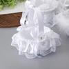 White Flower Girls Basket Pearl Lace Simple Wedding Basket for Flower Bride/kids Hand Held Wedding Ceremony Party Decorations