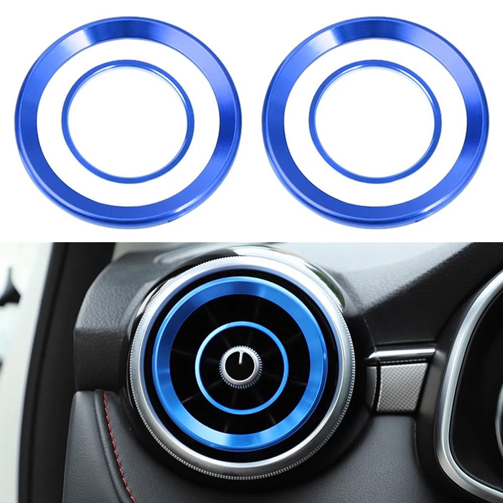 4PCS For MG ZS Air Outlet Cover Car-styling Interior Parts Circle Mouldings Chrome AC Frame Trim Decoration Accessories Auto