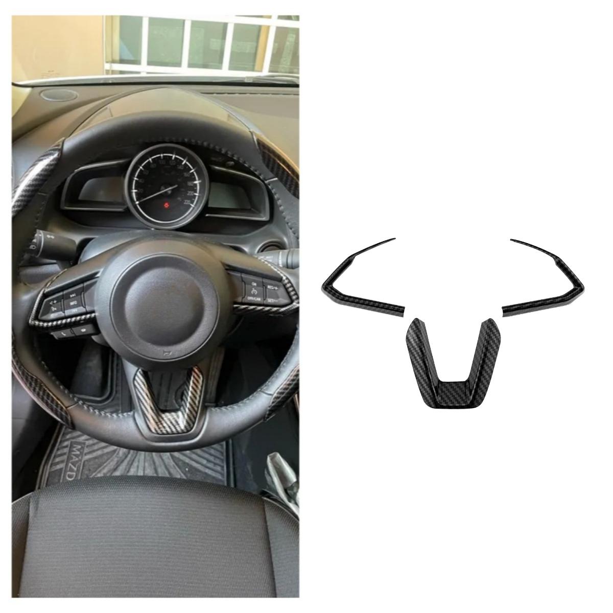 

Для Mazda 3 6 CX3 CX-3 CX-5 CX5 CX8 CX 9 Axela ATENZA 2017 2018 2019 3 шт. Накладка-пайетки на руль автомобиля, наклейка чёрный