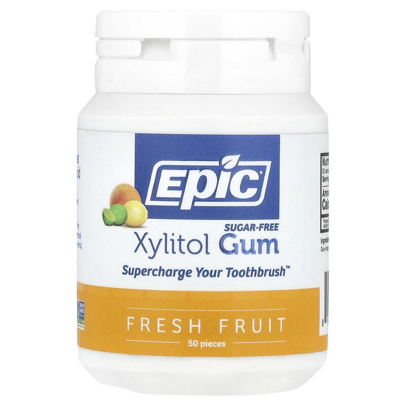 Chewing-gum au xylitol, sans sucre, fruits frais, 50 pièces