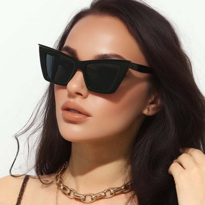 Retro Square Sunglasses Women Fashion Plastic Frame Vintage Sun Glasses Men Stylish Oversized Eyewear