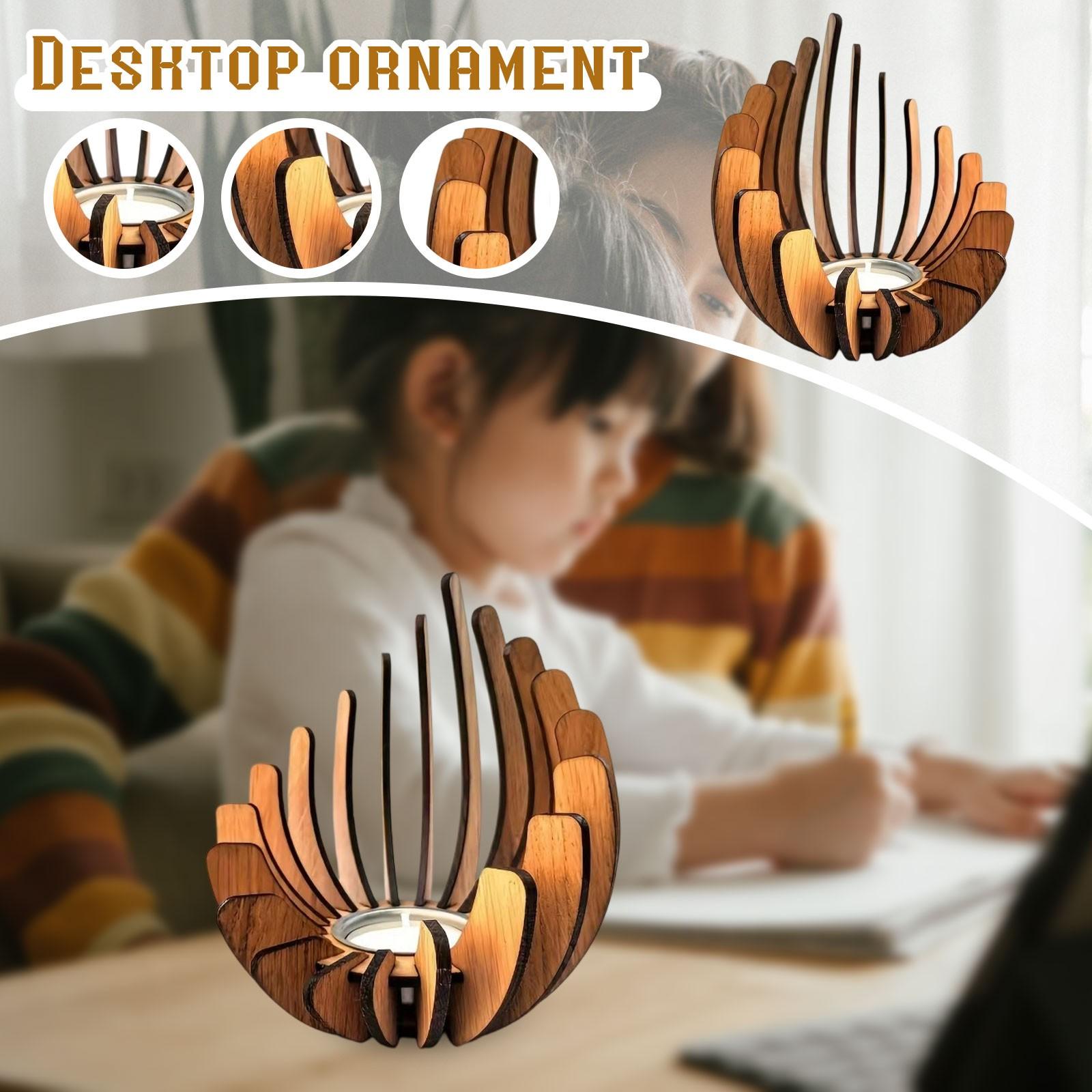 

Декоративные украшения на столешнице, Персонализированная и креативная декоративная чайная лампа в форме цветка, Дерево One Size