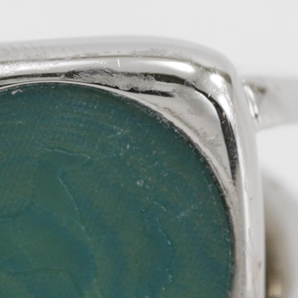 Hermes Corozo Ring Silver/Green Metallic #5.6(US Size) 10.1g Women Used