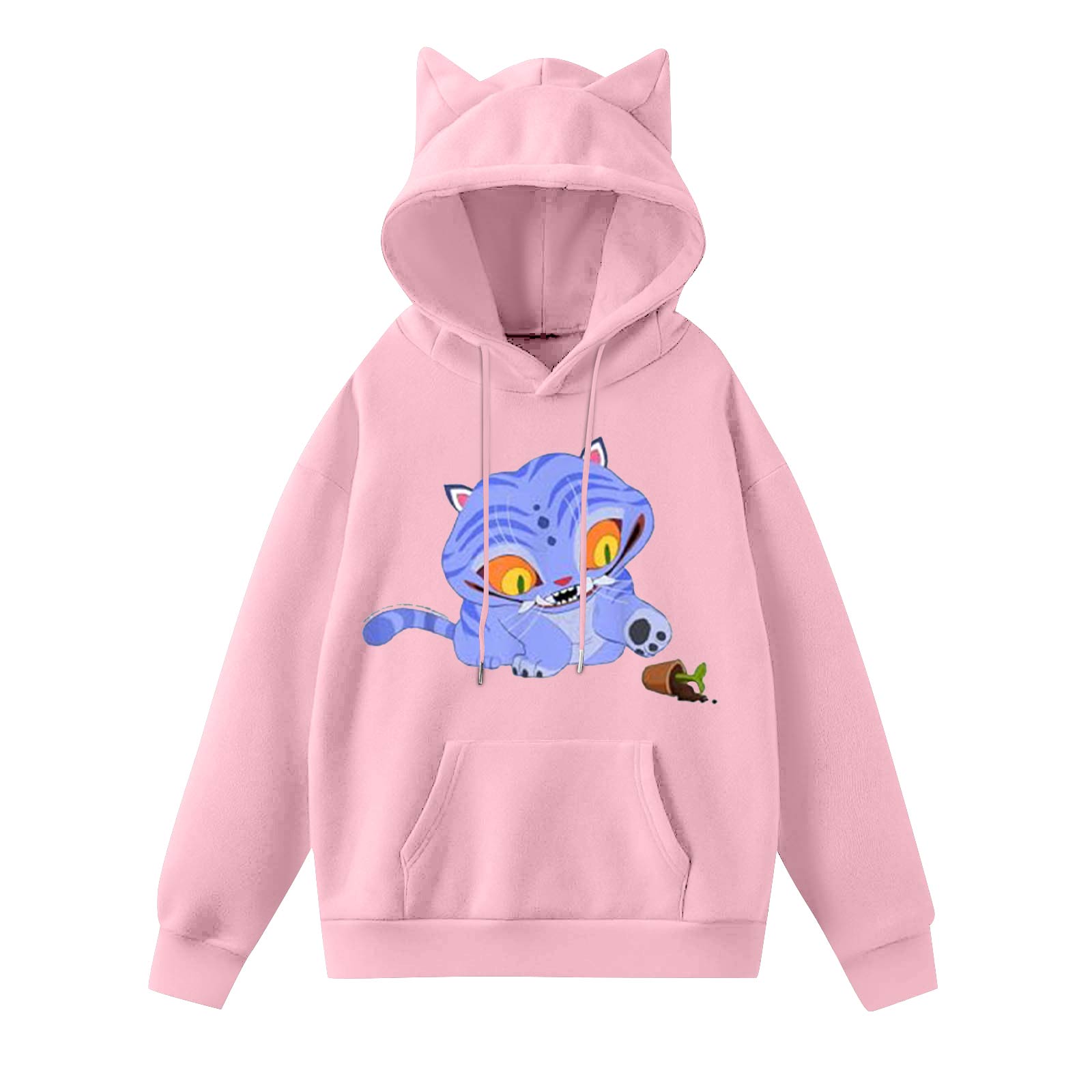 

Женская мода повседневная толстовка с капюшоном с длинным рукавом и круглым вырезом с карманами XXL