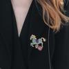 Pony Brooch Exquisite Fu Bag Commemorative Gift Animal Decoration Fresh Diamond Studded Zinc Alloy