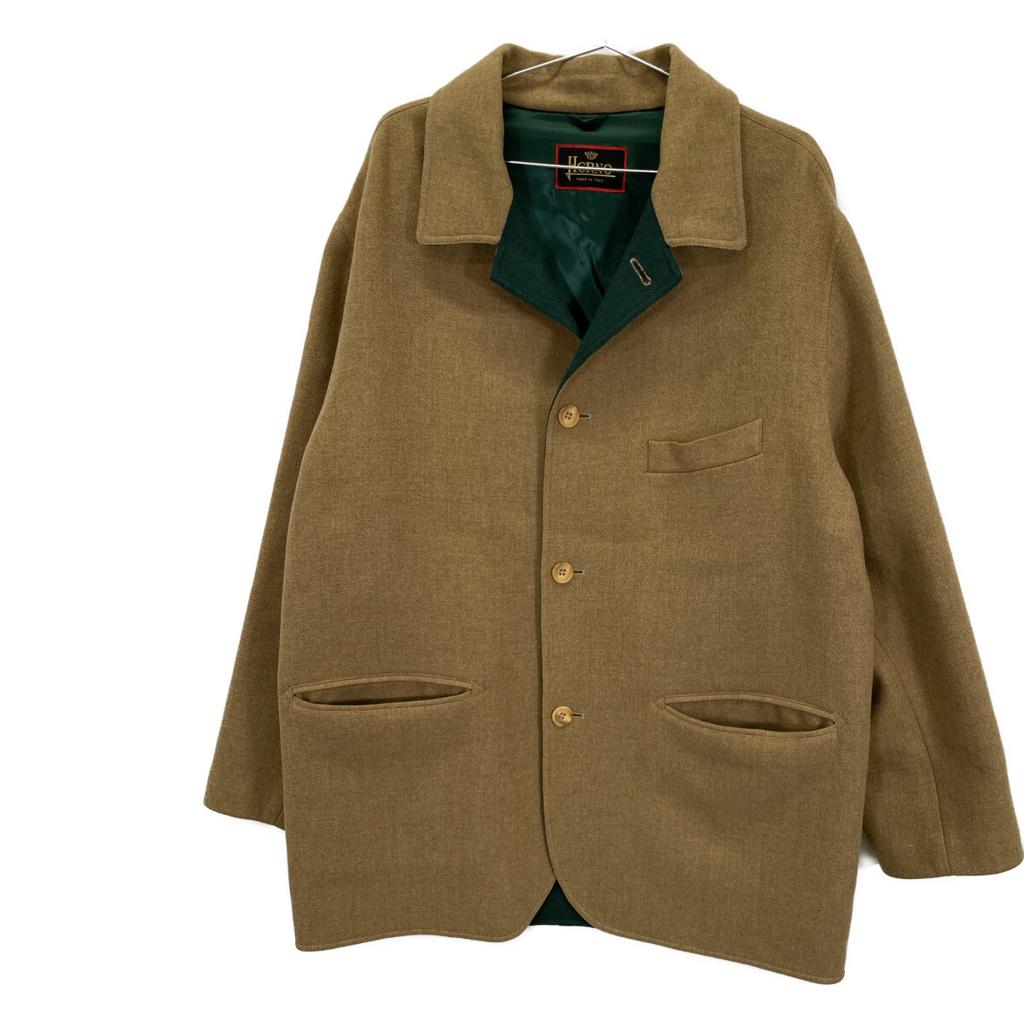 HERNO Brown x Green 100% Wool Soutien Collar Coat coat 52 Brown/GreenUsed