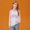 Kids' Fashionable Comfortable Christmas Print Neck Pullover Long Sleeve Top