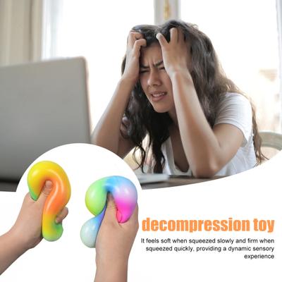 Regenbogen Stressball Knetspielzeug Langsam aufsteigend Stressabbau Bunter Mehlball Home Office Schreibtischspielzeug Dekompressionswerkzeug