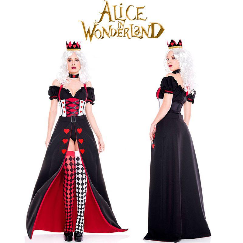 Alice Wonderland In The Red Queen Cosplay Costume Outfits Halloween Carnival