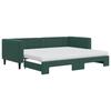 VidaXL Lit de jour avec gigogne et matelas vert foncé 90x200cm velours 3196717