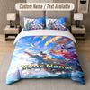 One Piece 3Pcs Bedding Set, Personalized Custom Name Text, 1 Duvet Cover & 2 Pillowcases For Bedroom