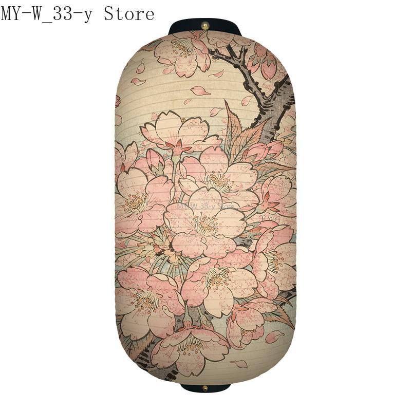 25x50cm Japanese-style Cherry Blossoms Cloth Lantern Ukiyo-e Traditional Printed Lantern Izakaya Cuisine Wedding Party Decor