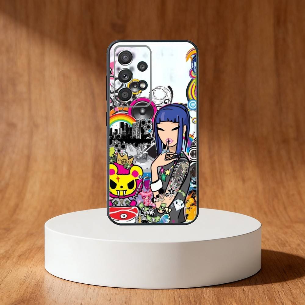 J-Japan T-okidokis Girl Phone Case For Samsung S25,S24,S21,S22,S23,S30,Ultra,S20,Plus,Fe,Note,10,9,5G Black Cover