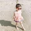 Girls' One-Piece Quick-Dry Swimsuit with Tulle Skirt - Princess Fairy Style for Toddlers and Children