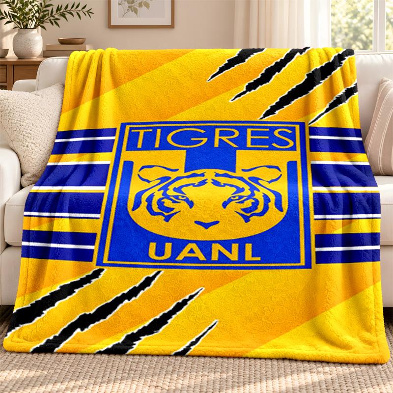 Club Tigres UANL blanket Flannel Blanket Soft Cozy Plush Throw for Sofa Bed Lightweight Home Decoration Outdoor camping
