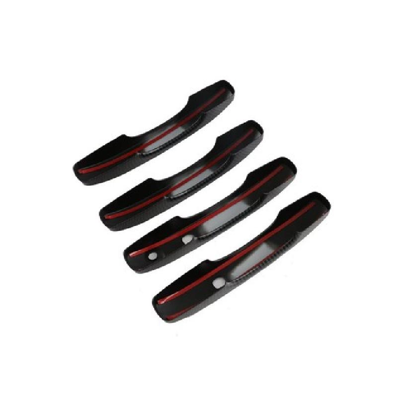 Carbon Fiber Smart Keyhole Door Handle Lid Cover Trim For  Ford Ranger 4pcs