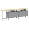 Workbench Set 3 pcs Black and Grey Powder Coated Steel