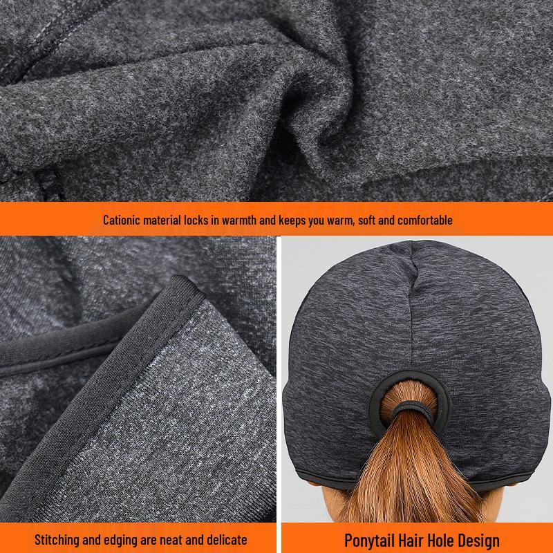 Winter Fleece Ponytail Hat: Windproof, Quick-Dry, Ear-Protecting for Running, Hiking, Cycling