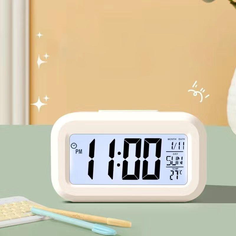 Electronic Alarm Clock Elderly Student Luminous Clock Silent Large Characters Creative Children Smart Home Bedside Alarm Clock белый