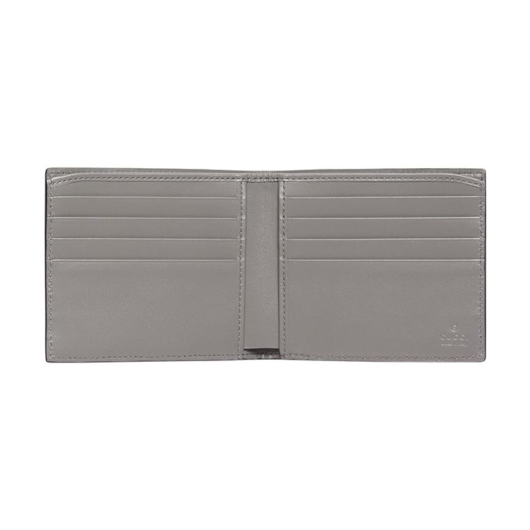 Gucci GG Embossed Perforated Leather Bifold Wallet In Grey For Men Daily Use
