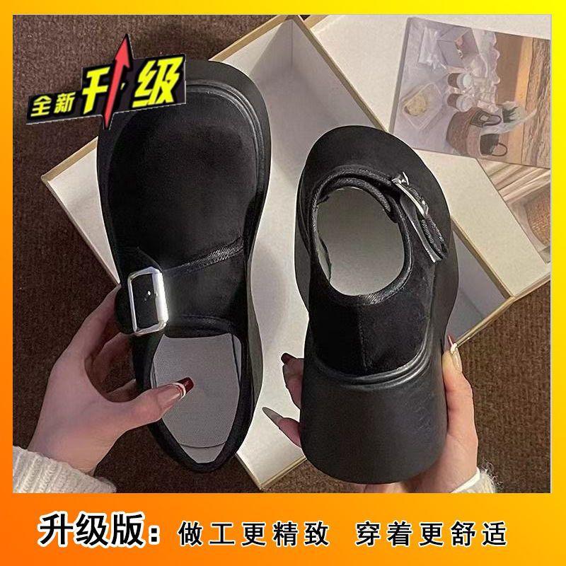 2025 spring and autumn new retro small man height increase with skirt JK student single shoes platform muffin big head shoes children