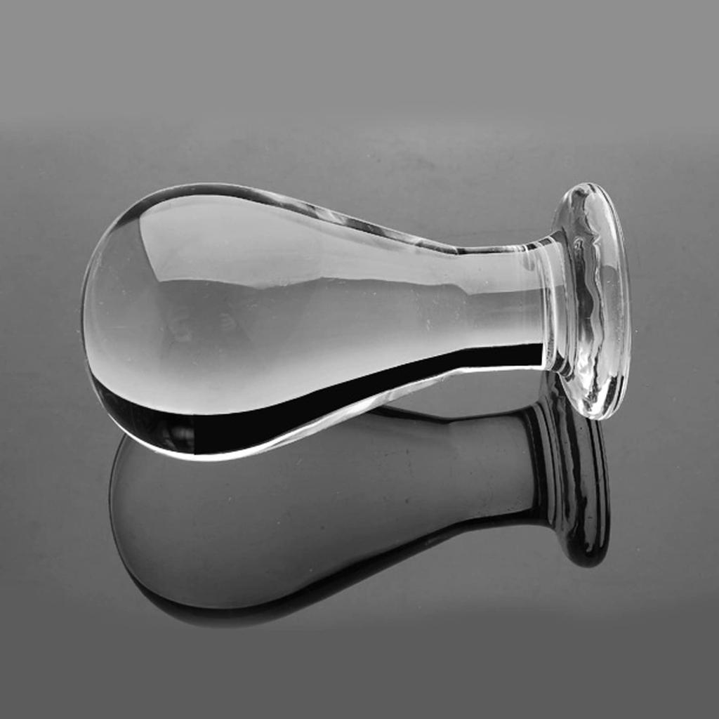 Anal Beads Glass Dildo Thick Anal Plug Glitter Bulb Shape Anal Pearl Anal Plug For Men Women Adult Goods M
