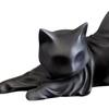 Ghost Black Cat Ornament Resin Halloween Ghost Cat Figurine Spooky Kitty Desktop Sculpture Gift for Cat Lovers