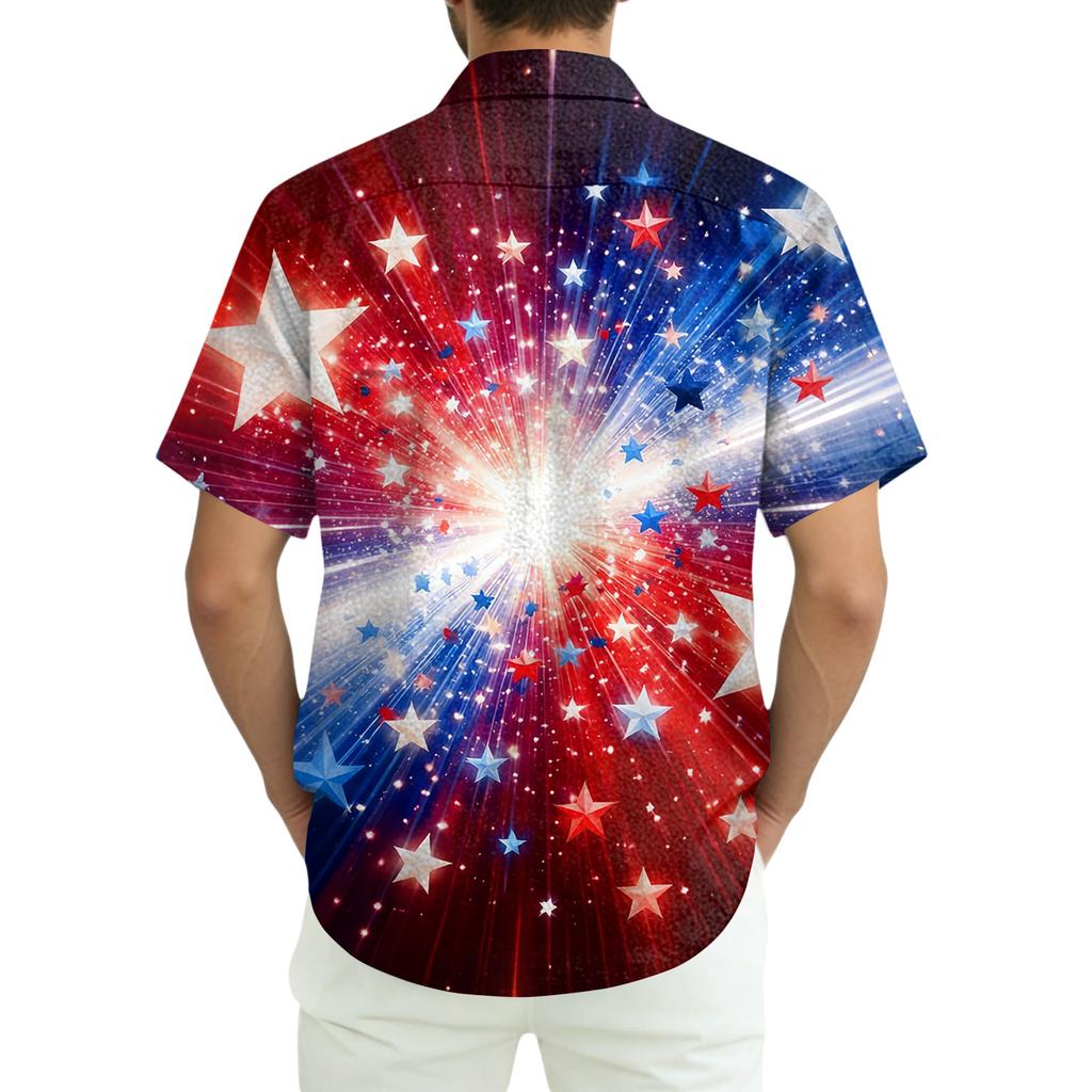Camisa Masculina Casual de Manga Curta com Gola