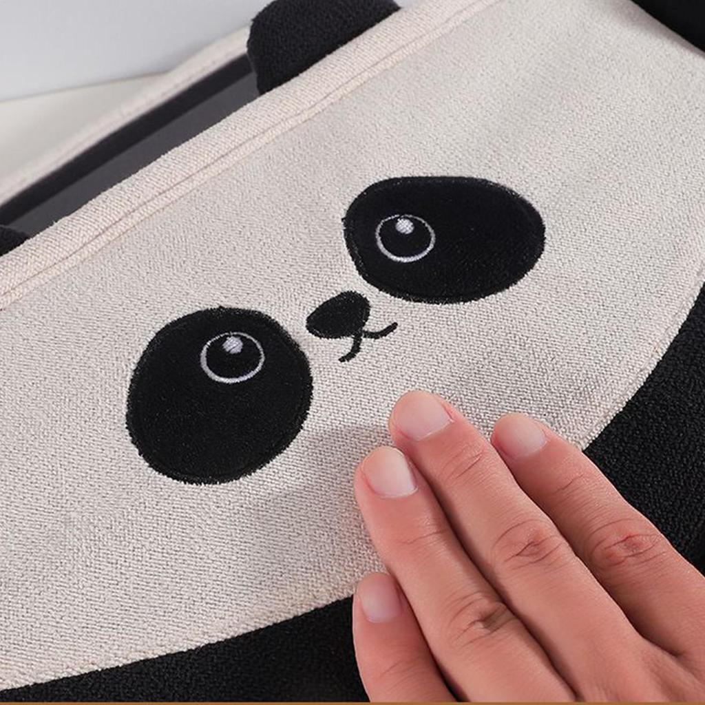 Car Back Seat Storage Box Cartoon Panda Backseat Trash Can Multifunctional Wear-Resistant Soft Plush Storage Bag Tissue Box