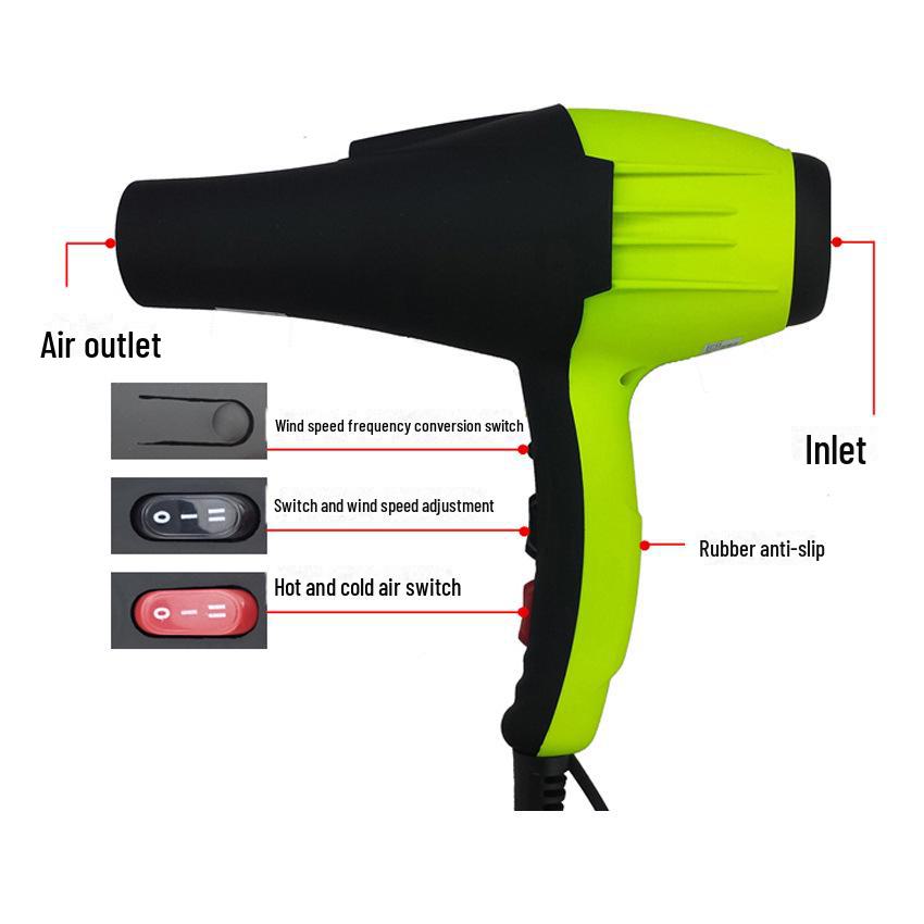 

Салонный фен высокой мощности: Быстросохнущий, с синим светом и ароматом null чёрный/зелёный