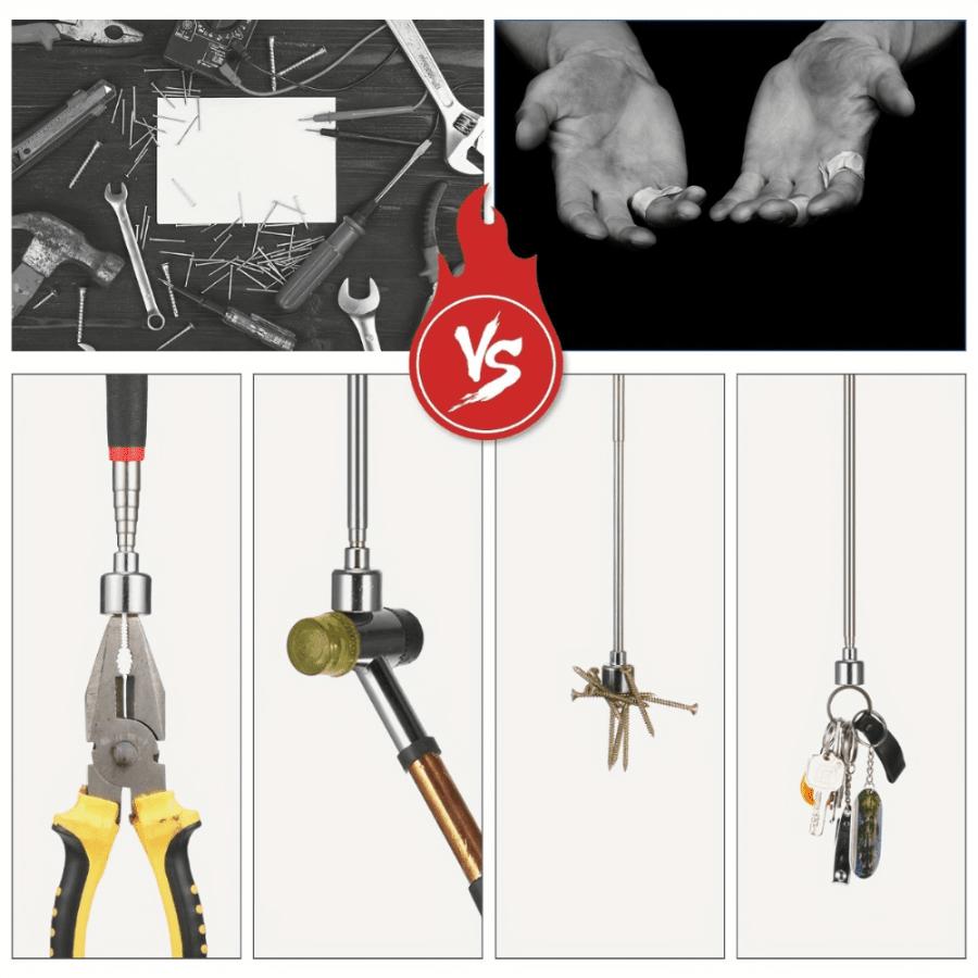 Magnetic Pickup Tool Set-Ultimate Combination Telescoping Stainless Steel Grabbers with Ergonomic Non-Slip Grip Manual Handheld