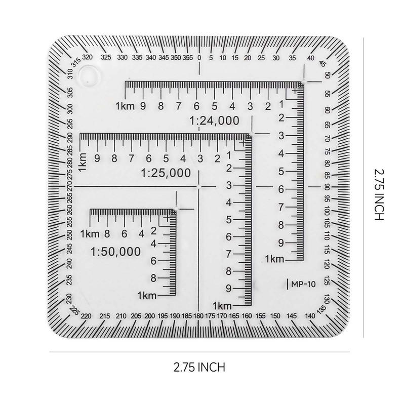 1pc Map Scale And Protractor Multi-coordinate Geographic Coordinate Ruler For Construction Engineering Surveying