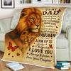To My Dad Lion Blanket What I Learned from You Lion Father and Cub Gift from Daughter Rustic Ombre Wood Fleece Throw for Him