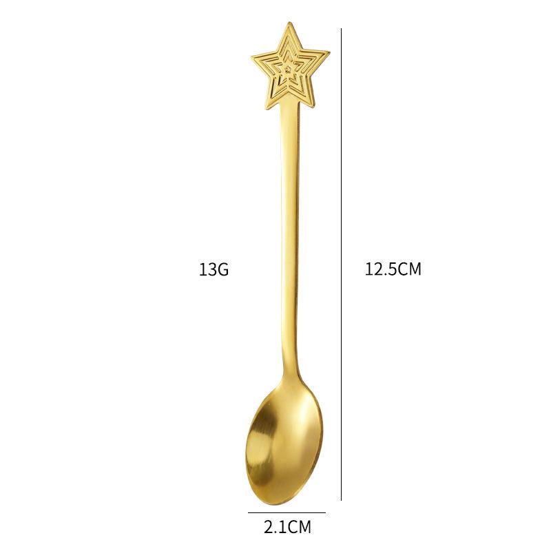 Stainless Steel Christmas Cartoon Coffee & Dessert Spoon Set