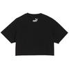 Puma Letter Pattern Sports Short Sleeve T-Shirt Women Tops Black 680702-01