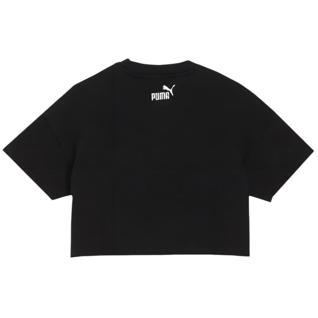 Puma Letter Pattern Sports Short Sleeve T-Shirt Women Tops Black 680702-01