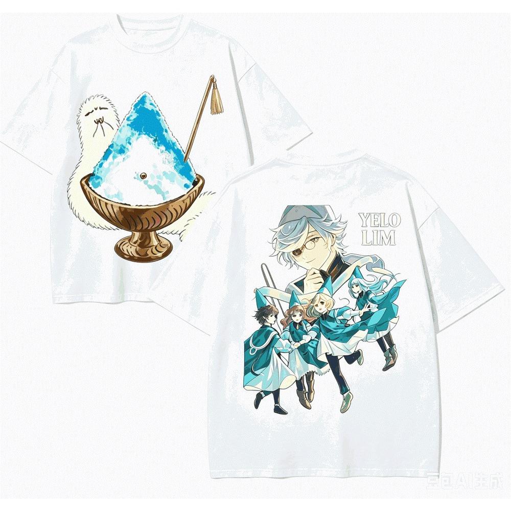 Vintage Washed Witch Hat Atelier Anime Fantasy Manga Seinen Japanese Manga Printed Cotton T-shirt Men Women Tee Summer Casual Fashion Streetwear