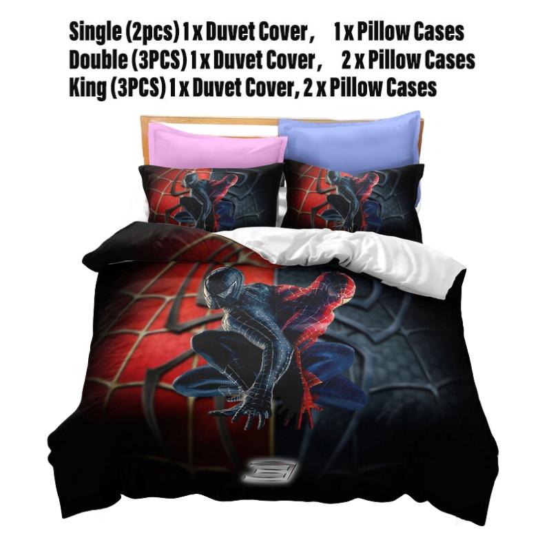 Spider-man Digitaldruck Bettwäsche-Set Superheld Fleece Dreiteiliges Set