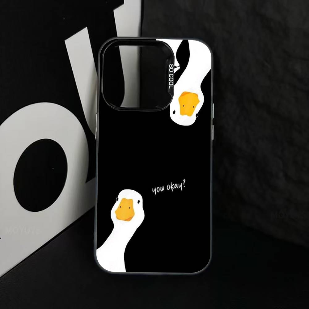 Duck Phone Case For iPhone 17,16,15,14,13,12,11 Plus,Pro Max,XS,Colorful Silver Phone Case Funda Cover