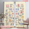 2pcs 2D Flat Printing Curtains Mindful Living Self-Care Polyester Without Electricity Festive Curtains for Entryway Room Parties
