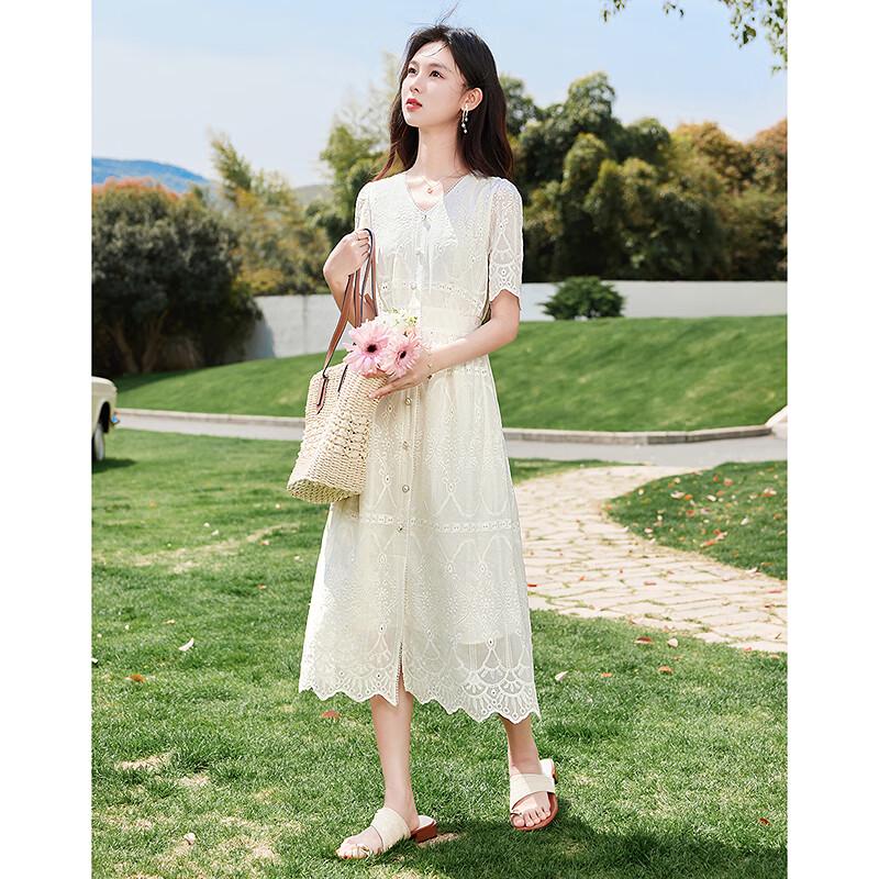 Dámské elegantní midi šaty áčkového střihu s krátkým rukávem