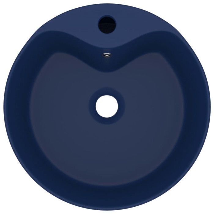 VidaXL Lavabo de Luxe avec Trop-plein Vasque à Poser de Toilette Lave-mains de Salle de Bain Salle Cosmétique Maison Bleu 147034